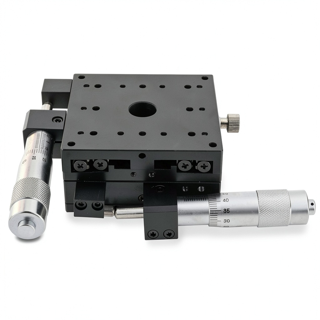 Agatige XY Linear Stage showing aluminum alloy construction and cross roller guide