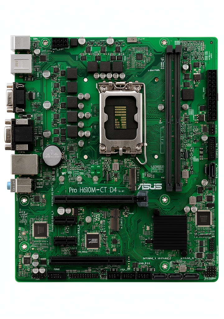 ASUS H610 motherboard installed in a business desktop case