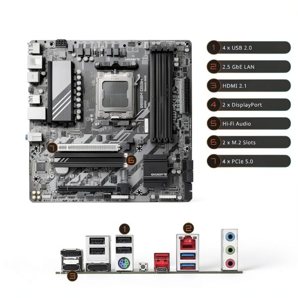 GIGABYTE B850M DS3H ATX Motherboard Dark Brown DDR5 5200MHz AM5-3