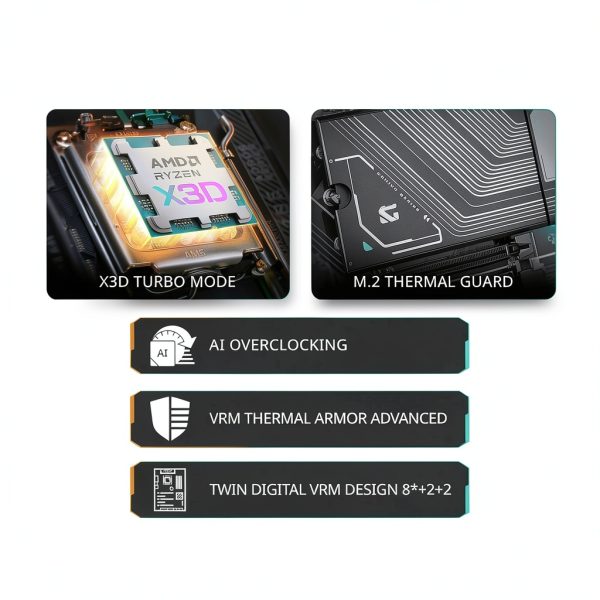 GIGABYTE B850M DS3H ATX Motherboard Dark Brown DDR5 5200MHz AM5-2