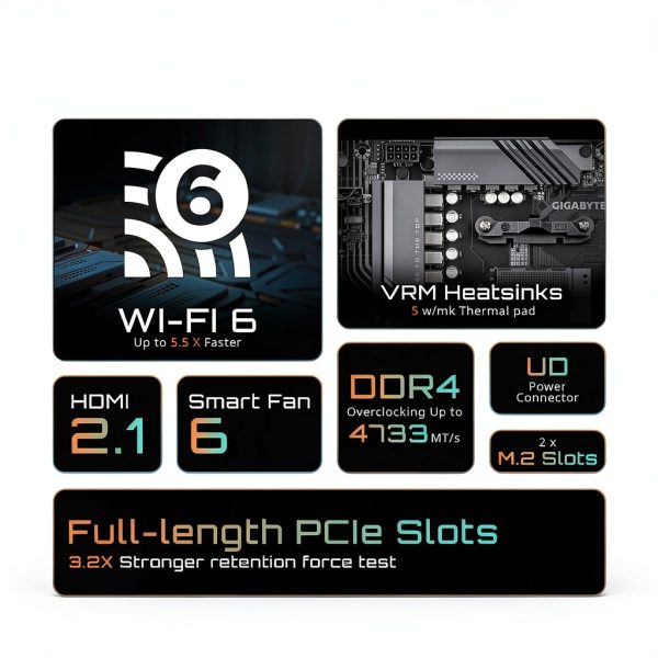 GIGABYTE B550 Eagle WIFI6 ATX Motherboard with PCIe 4.0 Dual M.2 RGB-2