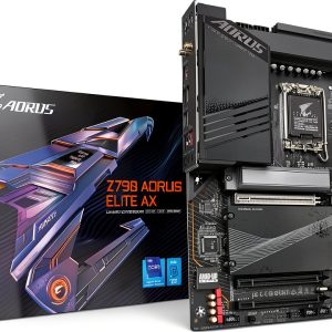 GIGABYTE Z790 AORUS Elite AX (LGA 1700/ Intel Z790/ ATX/ DDR5/ Quad M.2/ PCIe 5.0/ USB 3.2 Gen2X2 Type-C/Intel WiFi 6E/ 2.5GbE LAN/Q-Flash Plus/PCIe EZ-Latch/Gaming Motherboard)-0