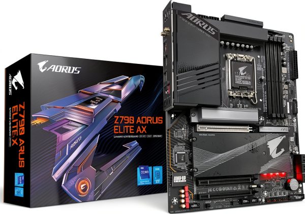 GIGABYTE Z790 AORUS Elite AX (LGA 1700/ Intel Z790/ ATX/ DDR5/ Quad M.2/ PCIe 5.0/ USB 3.2 Gen2X2 Type-C/Intel WiFi 6E/ 2.5GbE LAN/Q-Flash Plus/PCIe EZ-Latch/Gaming Motherboard)-0
